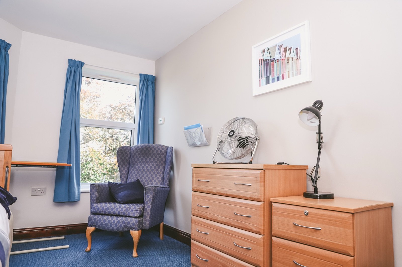 Cosy resident bedroom seating corner by the window