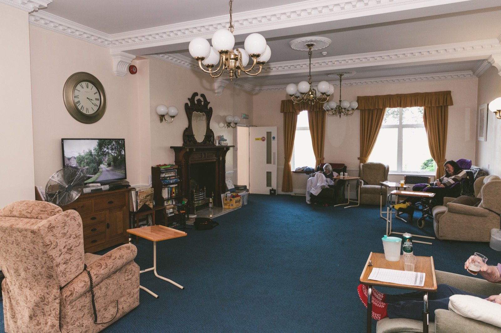 Residents relaxing together in the communal lounge